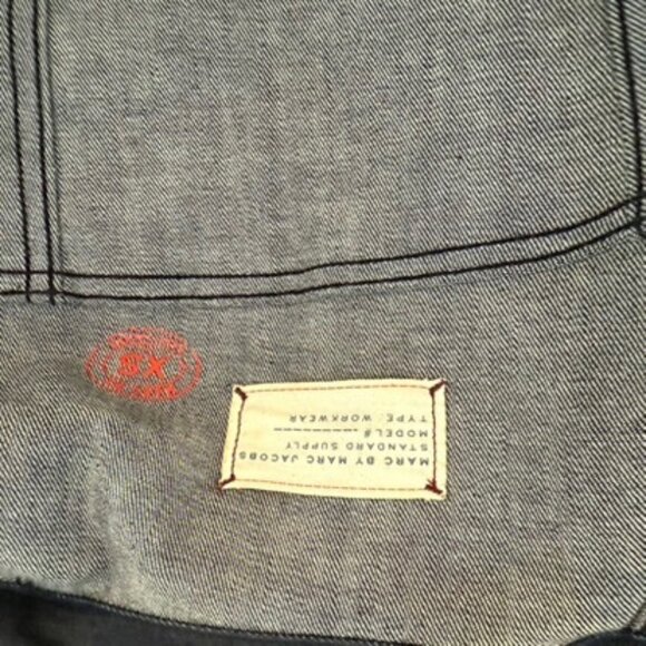 Marc by Marc Jacobs Black Waxed Denim Studded Jacket Women’s XS - Picture 7 of 7